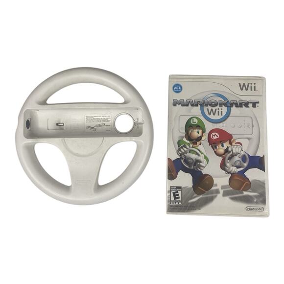 Mario Kart Nintendo Wii With OEM Wheel Tested and Working - Picture 1 of 6